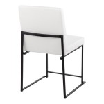 LumiSource Fuji White Faux Leather High-Back Side Chair with Black Brushed Stainless Steel Frame - 2/Case LumiSource Fuji White Faux Leather High-Back Side Chair with Black Brushed Stainless Steel Frame - 2/Case