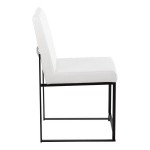 LumiSource Fuji White Faux Leather High-Back Side Chair with Black Brushed Stainless Steel Frame - 2/Case LumiSource Fuji White Faux Leather High-Back Side Chair with Black Brushed Stainless Steel Frame - 2/Case