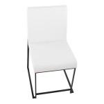 LumiSource Fuji White Faux Leather High-Back Side Chair with Black Brushed Stainless Steel Frame - 2/Case LumiSource Fuji White Faux Leather High-Back Side Chair with Black Brushed Stainless Steel Frame - 2/Case