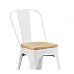 Lancaster Table & Seating Alloy Pearl White Indoor Cafe Chair with Natural Wood Seat Lancaster Table & Seating Alloy Pearl White Indoor Cafe Chair with Natural Wood Seat