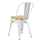 Lancaster Table & Seating Alloy Pearl White Indoor Cafe Chair with Natural Wood Seat Lancaster Table & Seating Alloy Pearl White Indoor Cafe Chair with Natural Wood Seat