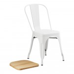Lancaster Table & Seating Alloy Pearl White Indoor Cafe Chair with Natural Wood Seat Lancaster Table & Seating Alloy Pearl White Indoor Cafe Chair with Natural Wood Seat