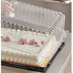 Choice 1/2 Size High Dome Sheet Cake Display Container with Clear Dome Lid - 5/Pack
