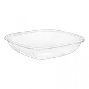 Fineline 15048L-CL Super Bowl Plus 48 oz. Clear Wide Square PET Plastic Bowl - 150/Case