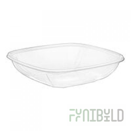 Fineline 15048L-CL Super Bowl Plus 48 oz. Clear Wide Square PET Plastic Bowl - 150/Case