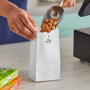 Duro 1 lb. White Paper Bag - 500/Bundle