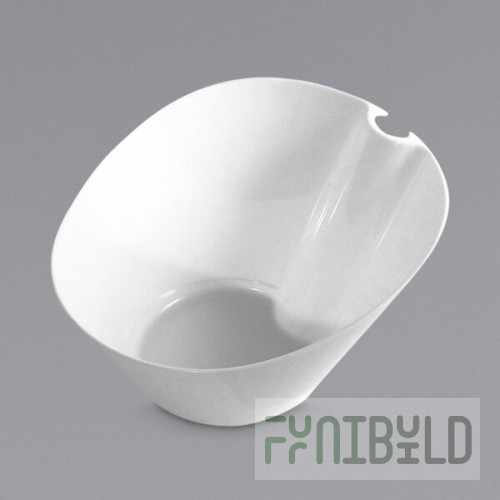 Fineline SE1017.WH SelfEco 4 oz. White Compostable PLA Sloped Bowl with Utensil Hanger - 200/Case
