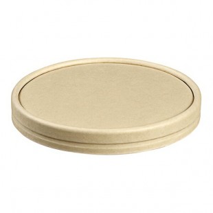 Solia Natural Bamboo Fiber Lid for 25.4 oz. Bamboo Fiber Soup Cup - 500/Case Solia Natural Bamboo Fiber Lid for 25.4 oz. Bamboo Fiber Soup Cup - 500/Case