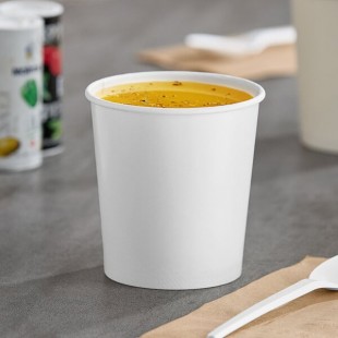 Choice 16 oz. White Double Poly-Coated Paper Food Cup - 500/Case