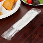 Choice Medium Weight White Wrapped Polypropylene Plastic Spork, Straw, and Napkin Kit - 1,000/Case