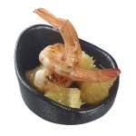 Solia Pasta Tortellini 0.5 oz. Black Porcelain Mini Dish - 192/Case