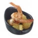 Solia Pasta Tortellini 0.5 oz. Black Porcelain Mini Dish - 192/Case