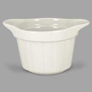 RAK Porcelain Chef's Fusion 7 oz. Sand White Porcelain Ramekin with Grooves - 12/Case RAK Porcelain Chef's Fusion 7 oz. Sand White Porcelain Ramekin with Grooves - 12/Case