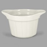 RAK Porcelain Chef's Fusion 7 oz. Sand White Porcelain Ramekin with Grooves - 12/Case