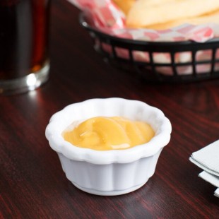 Carlisle 4394202 1 oz. White Scalloped Melamine Ramekin - 48/Case