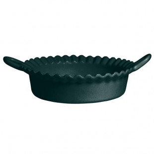 G.E.T. Enterprises CZ002FT Bugambilia 1.6 Qt. Classic Textured Finish Forest Green Resin-Coated Aluminum Deep Mexican Cazuela