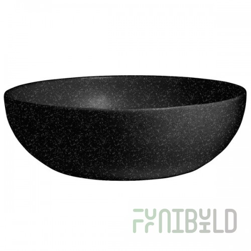 G.E.T. Enterprises BRD18GB Bugambilia 15.9 Qt. Classic Textured Finish Black Granite Resin-Coated Aluminum Extra Large Deep Round Bowl