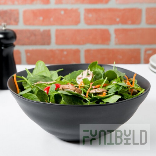 10 Strawberry Street RPPLE-BLKSRVBWL Matte Wave 80 oz. Black Serving Stoneware Bowl - 4/Case