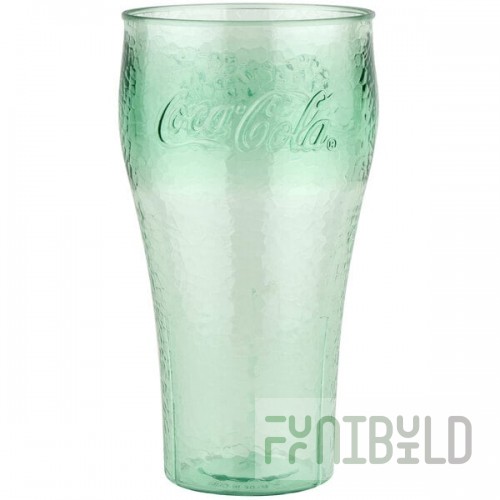 GET 3324-JC Bell 24 oz. Jade Coca-Cola® Polycarbonate Pebbled Soda Glass - 72/Case