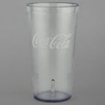 GET 6632-RC 32 oz. Red Coca-Cola® SAN Plastic Tall Pebbled Tumbler - 72/Case