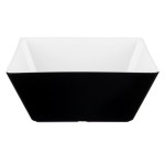 Vollrath V2220320 3.5 Qt. Black / White Large Square Melamine Bowl