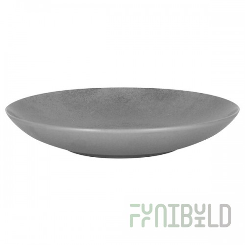 RAK Porcelain Shale 23.35 oz. Gray Porcelain Deep Coupe Plate - 12/Case