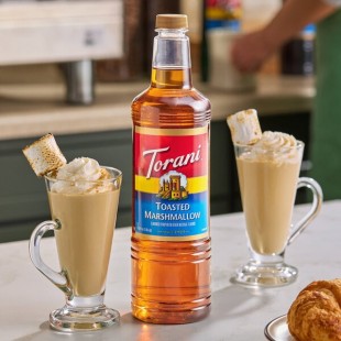 Torani Toasted Marshmallow Flavoring Syrup Plastic Bottle 1 Liter - 6/Case