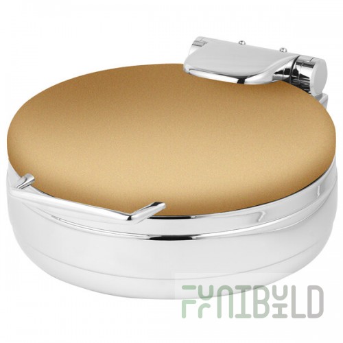 Eastern Tabletop 3999RZ Jazz Rock 4 Qt. Round Bronze Coated Stainless Steel Induction Chafer with Hinged Dome Cover