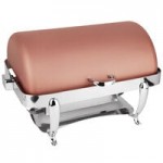 Eastern Tabletop 3915S 8 Qt. Stainless Steel Rectangular Induction / Traditional Chafer with Stand and Hinged Dome Cover