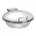 Eastern Tabletop 3915S 8 Qt. Stainless Steel Rectangular Induction / Traditional Chafer with Stand and Hinged Dome Cover