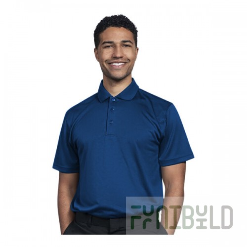 Uncommon Chef 50TJ01-R Men's Customizable Royal Blue Short Sleeve Moisture Wicking Polo Shirt - Polyester - L