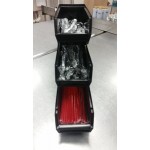 Vollrath 4843-06 Traex® Black Self-Serve Condiment Bin Stand Set with 3-Tier Stand and 11 1/4