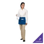 Chef Revival Royal Blue Poly-Cotton Customizable Waist Apron with 3 Pockets - 12