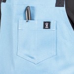 Uncommon Chef 3116 Blue Gray Customizable 100% Cotton Canvas Aura Bib Apron with Black Webbing and 3 Pockets - 34