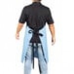 Uncommon Chef 3116 Blue Gray Customizable 100% Cotton Canvas Aura Bib Apron with Black Webbing and 3 Pockets - 34
