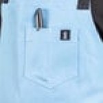 Uncommon Chef 3116 Blue Gray Customizable 100% Cotton Canvas Aura Bib Apron with Black Webbing and 3 Pockets - 34