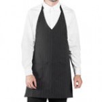 Uncommon Chef 3041 Black Customizable Poly-Cotton Twill V-Neck Tuxedo Apron with Adjustable Neck Strap and 2 Pockets - 28