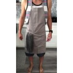 Choice Black and White Pinstripe Poly-Cotton Adjustable Bib Apron with 2 Pockets - 32