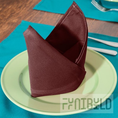 Intedge Burgundy 65/35 Polycotton Blend Cloth Napkins, 22
