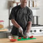 Uncommon Chef South Beach 0415 Unisex Black Customizable Short Sleeve Chef Coat - L