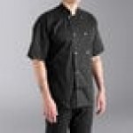 Uncommon Chef South Beach 0415 Unisex Black Customizable Short Sleeve Chef Coat - L