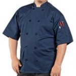 Uncommon Chef South Beach 0415 Unisex Black Customizable Short Sleeve Chef Coat - L