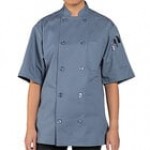 Uncommon Chef South Beach 0415 Unisex Black Customizable Short Sleeve Chef Coat - L