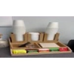 Cal-Mil Newport White-Washed Pine Wood Countertop Cup / Lid Organizer 22430-113 Cal-Mil Newport White-Washed Pine Wood Countertop Cup / Lid Organizer 22430-113