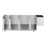 Vollrath CTL4 4-Slot Stainless Steel Wall Mount / Countertop Lid Holder with Straw Holder Vollrath CTL4 4-Slot Stainless Steel Wall Mount / Countertop Lid Holder with Straw Holder