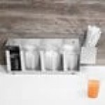 Vollrath CTL4 4-Slot Stainless Steel Wall Mount / Countertop Lid Holder with Straw Holder Vollrath CTL4 4-Slot Stainless Steel Wall Mount / Countertop Lid Holder with Straw Holder