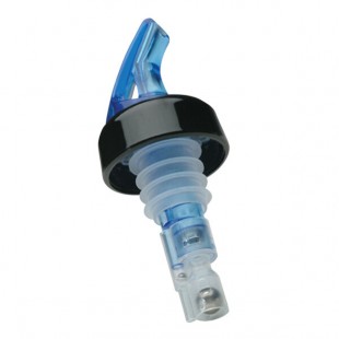 Precision Pours 300 BL C 3 oz. Ocean Blue Measured Liquor Pourer with Collar - 12/Pack Precision Pours 300 BL C 3 oz. Ocean Blue Measured Liquor Pourer with Collar - 12/Pack