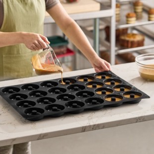 Silikomart SQ059 24-Compartment Donuts Silicone Baking Mold - 3 5/16