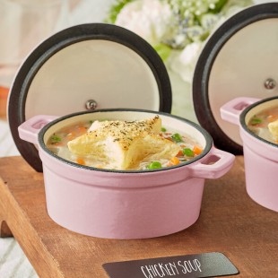 Valor 16 oz. Himalayan Salt Enameled Mini Cast Iron Pot with Cover