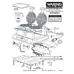 Waring WW300BX Non-Stick Quad Belgian Waffle Iron / Maker - 208V, 2700W